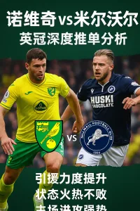 诺维奇VS米尔沃尔｜英冠深度推单分析