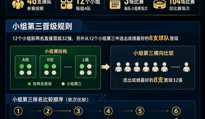 2026世界杯小组第三如何晋级32强：48队赛制下的积分、净胜球与纪律分规则详解2026世界杯小组第三如何晋级32强：48队赛制下的积分、净胜球与纪律分规则详解