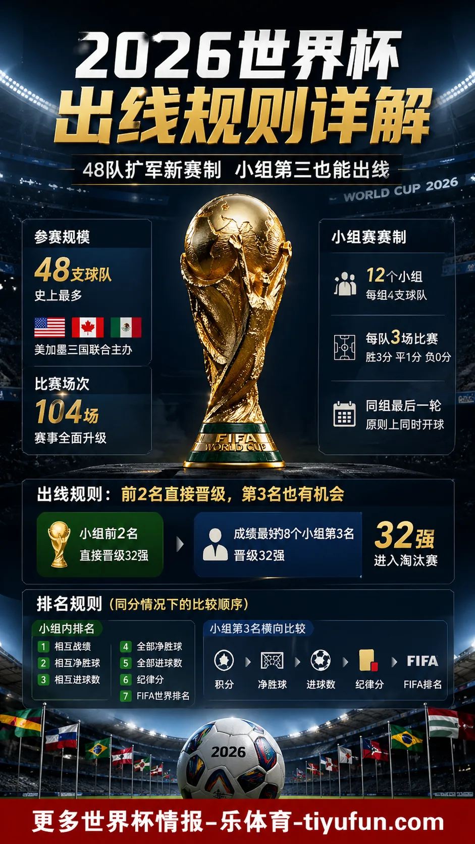 2026世界杯出线规则详解：48队赛制下的小组第三与净胜球博弈