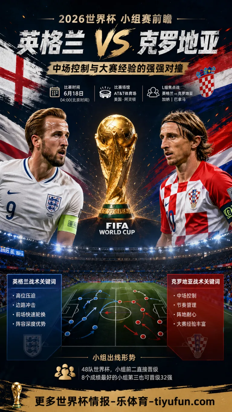 英格兰 vs 克罗地亚前瞻：节奏控制与中场经验的强强对撞
