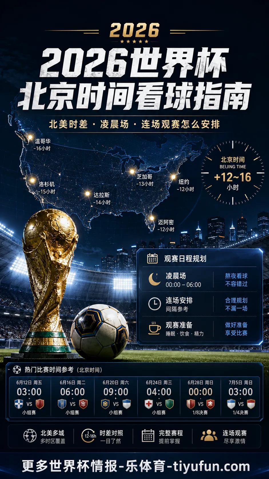2026世界杯北京时间看球指南：北美时差、凌晨场与连场观赛怎么安排