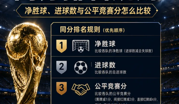 2026世界杯同分排名规则详解：净胜球与公平竞赛分怎么比较