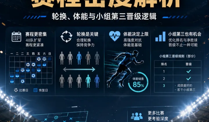 2026世界杯赛程密度解析：48队时代的轮换、体能与小组第三晋级逻辑