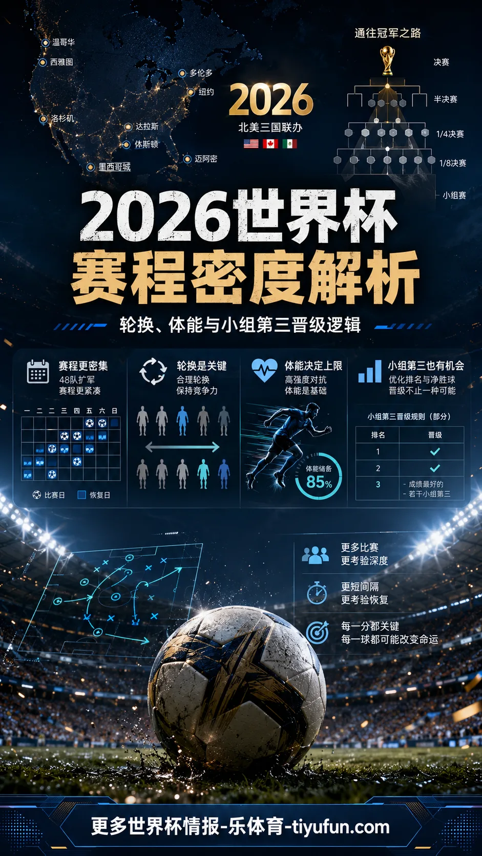 2026世界杯赛程密度解析：48队时代的轮换、体能与小组第三晋级逻辑