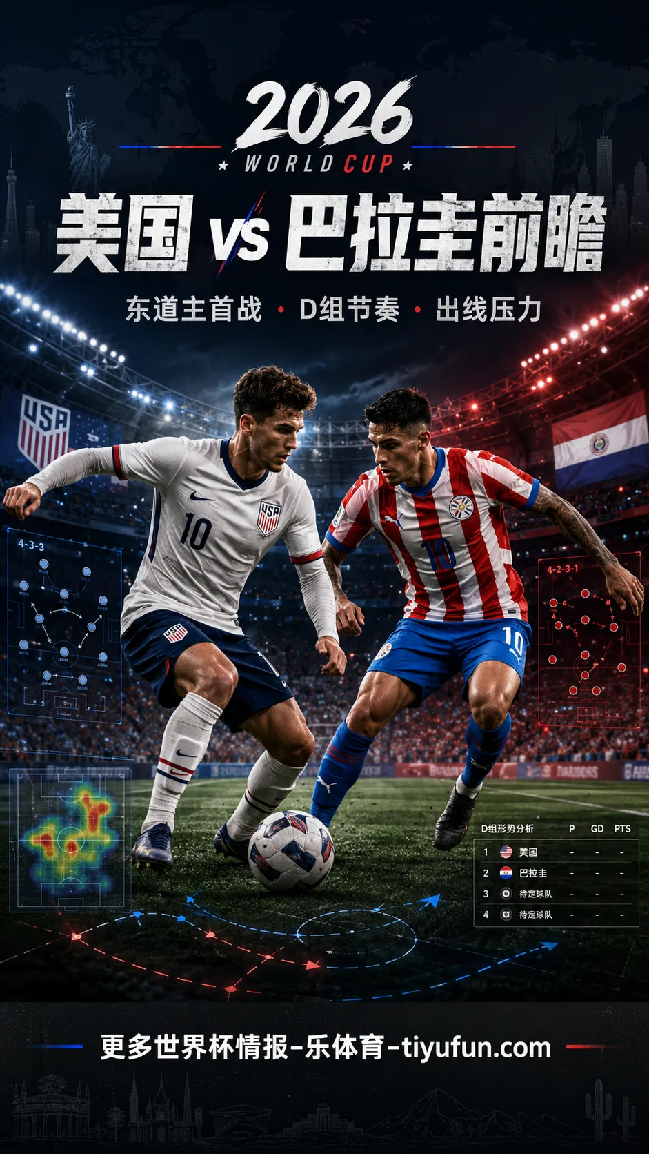 美国vs巴拉圭前瞻：东道主首战的节奏控制与D组出线压力
