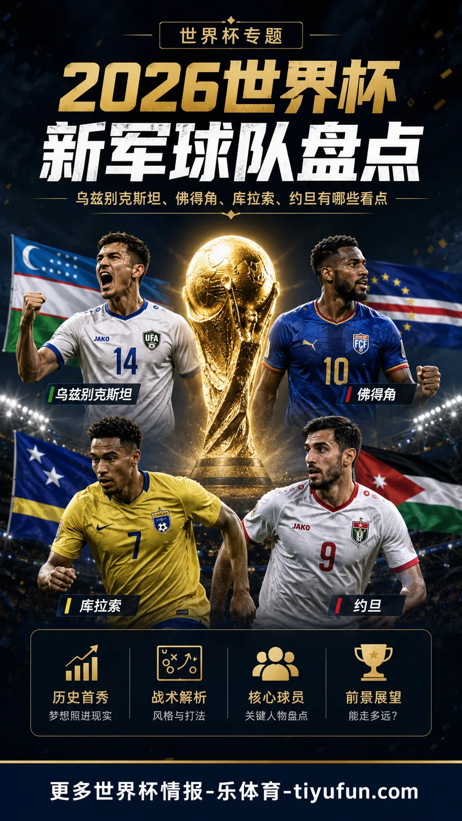 2026世界杯新军球队盘点：乌兹别克斯坦、佛得角、库拉索、约旦的战术底色与出线形势