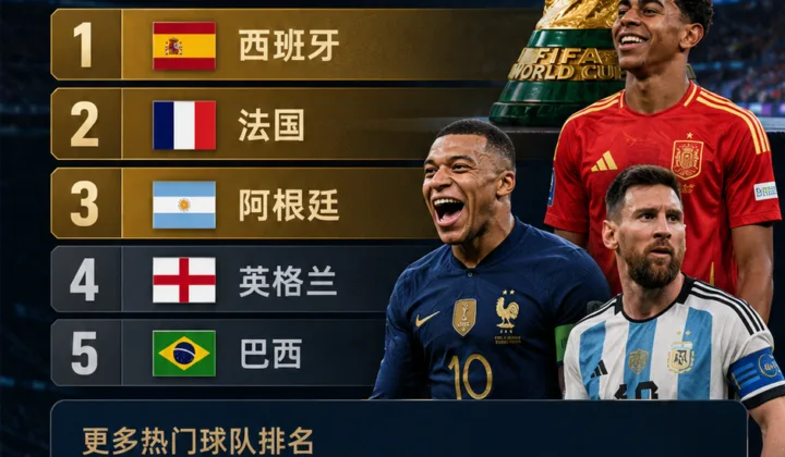 ESPN世界杯实力榜：西班牙居首，法国阿根廷紧随其后