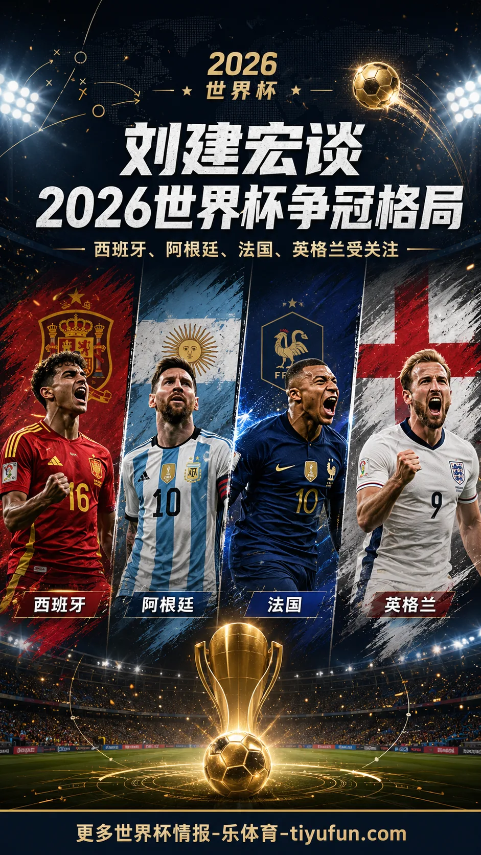 刘建宏谈2026世界杯争冠格局:西班牙、阿根廷、法国、英格兰受关注