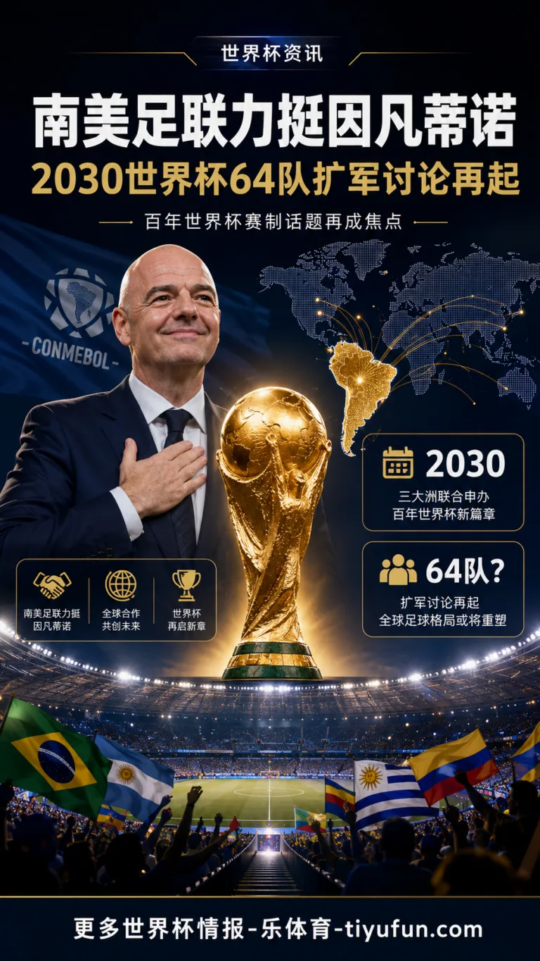 南美足联支持因凡蒂诺潜在连任，2030世界杯赛制讨论再受关注