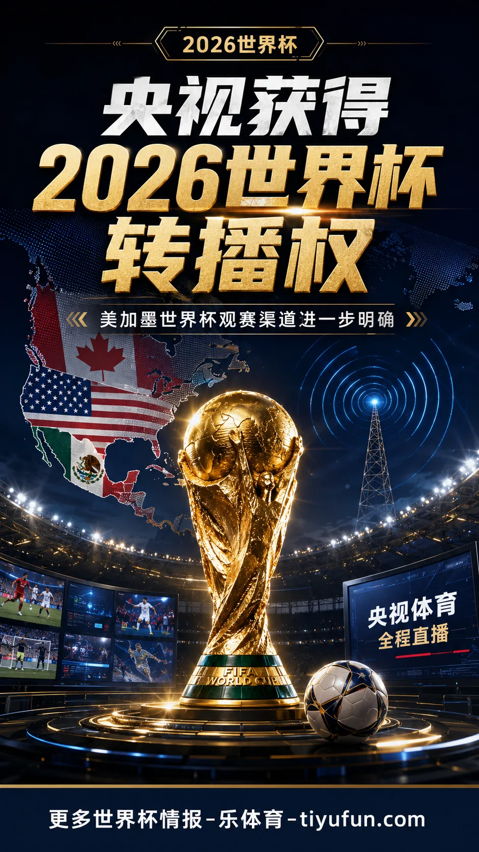 中央广播电视总台获得2026世界杯转播权 中国大陆观赛渠道进一步明确