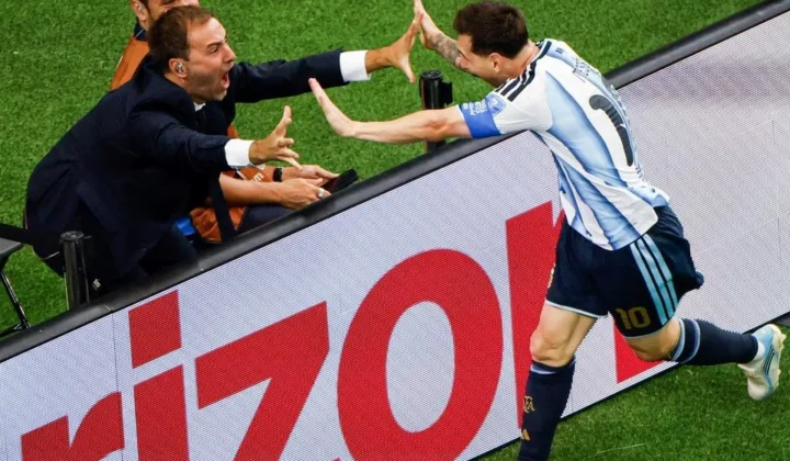 2026世界杯｜梅西双响后与TyC记者击掌，华金·布鲁诺：我还在发抖