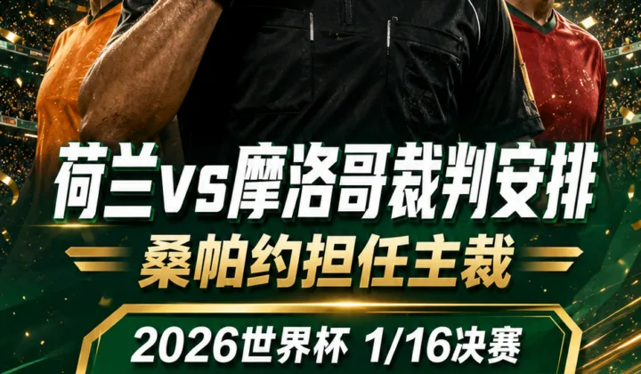 2026世界杯1/16决赛荷兰vs摩洛哥裁判安排：桑帕约担任主裁