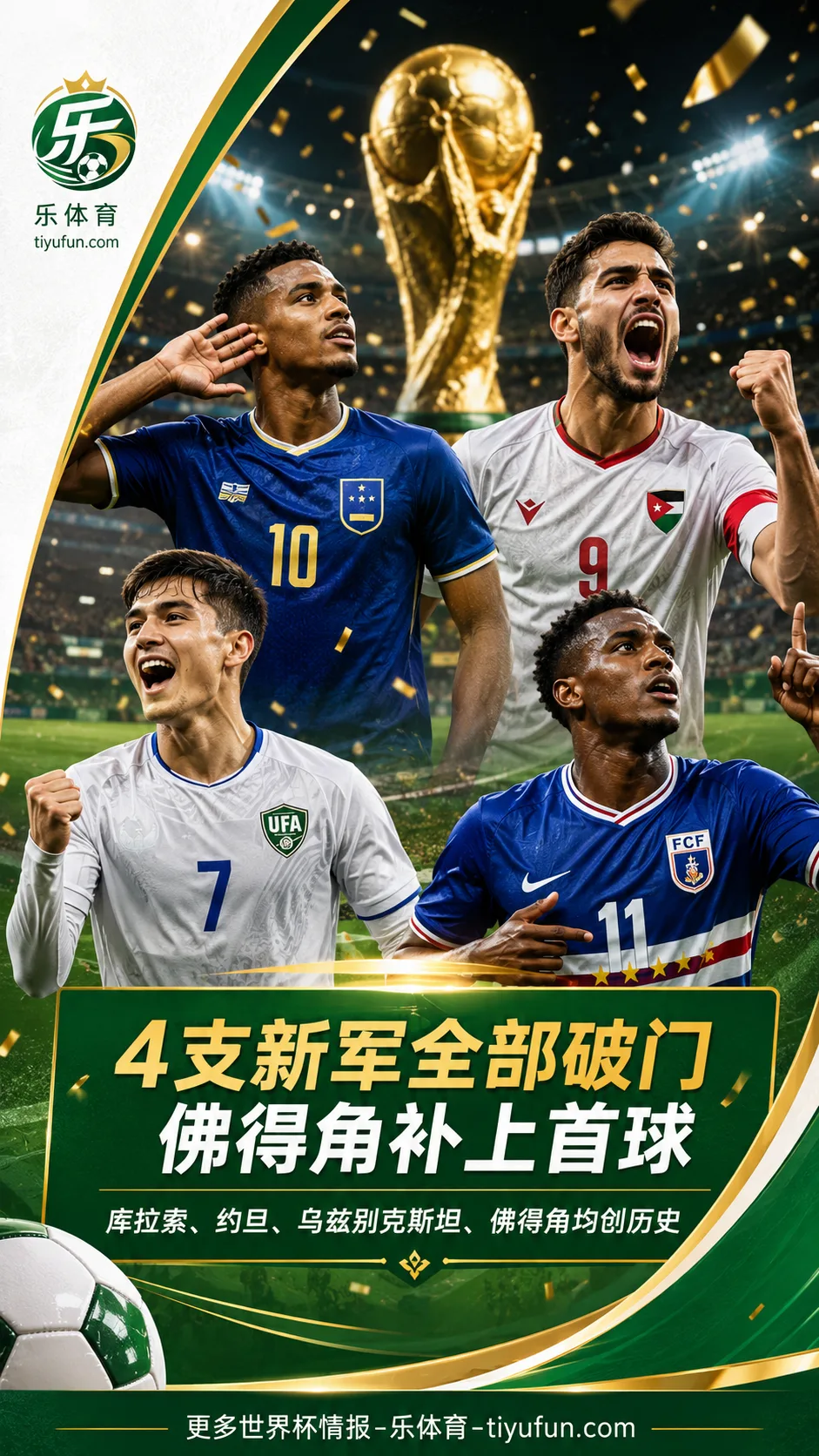 2026世界杯4支新军全部进球：佛得角补上首球，库拉索约旦乌兹别克斯坦均创历史