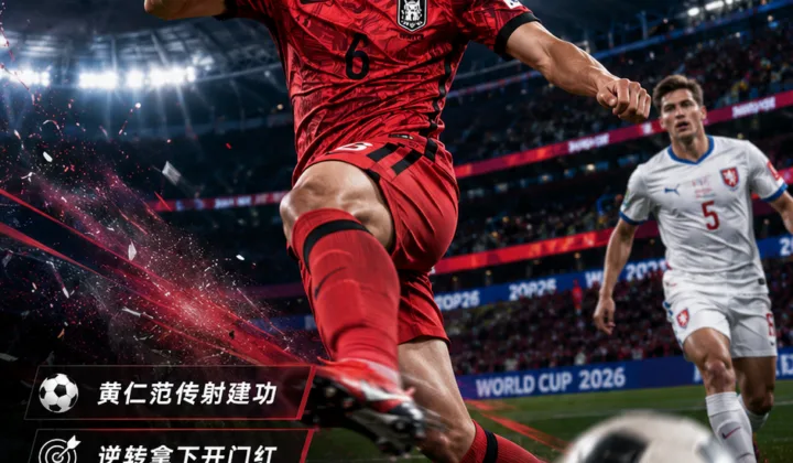 2026世界杯A组韩国队2-1逆转捷克队，黄仁范传射后回应单刀进球