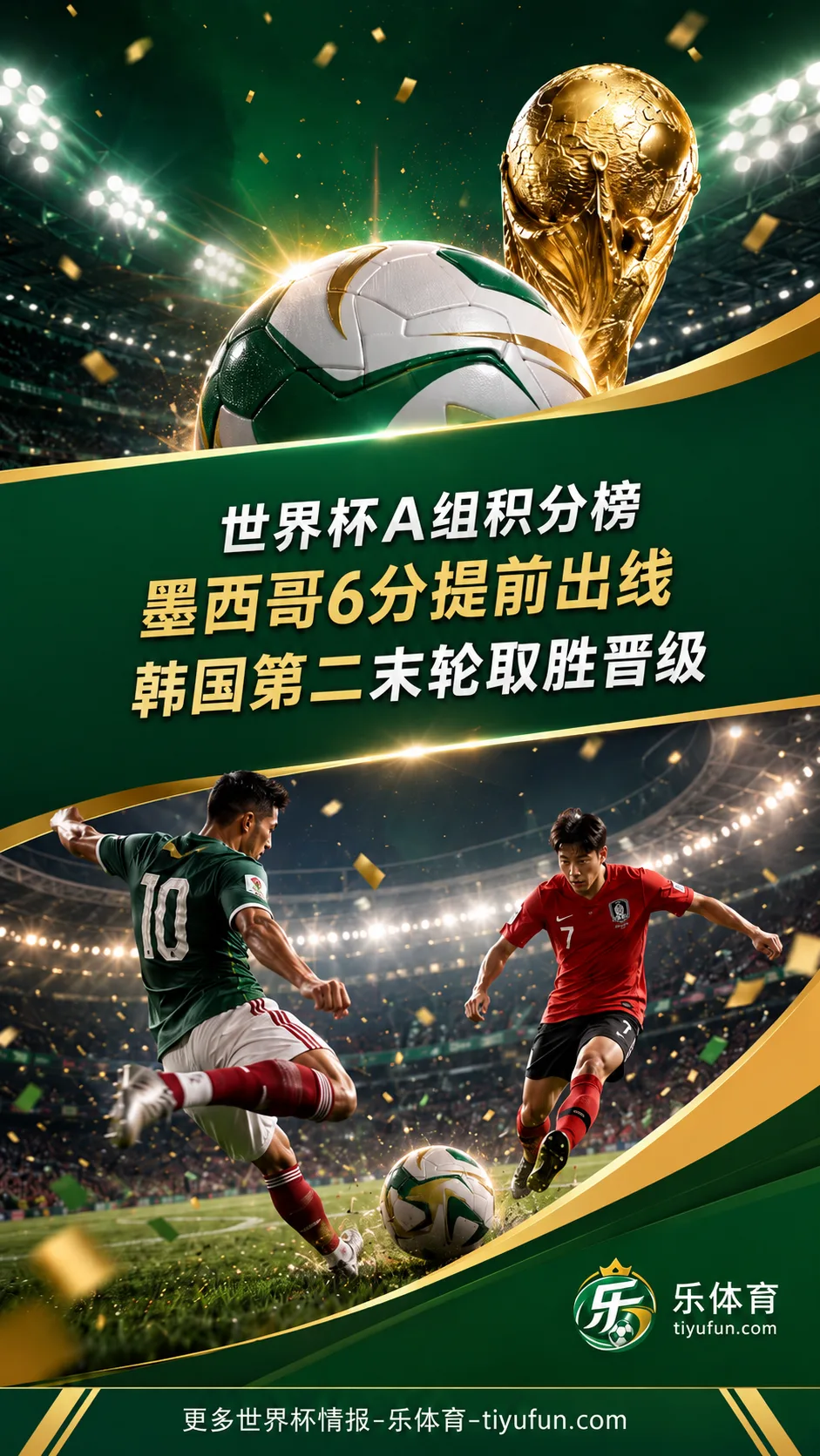 2026世界杯A组积分榜：墨西哥6分提前出线，韩国末轮取胜晋级