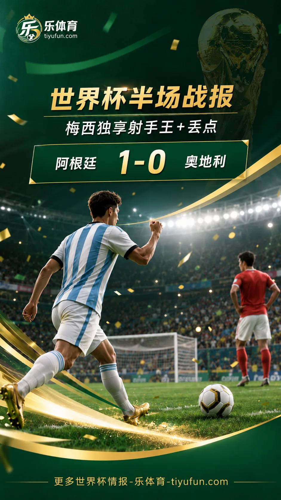 2026世界杯半场战报：梅西第17球独享射手王，阿根廷1-0奥地利