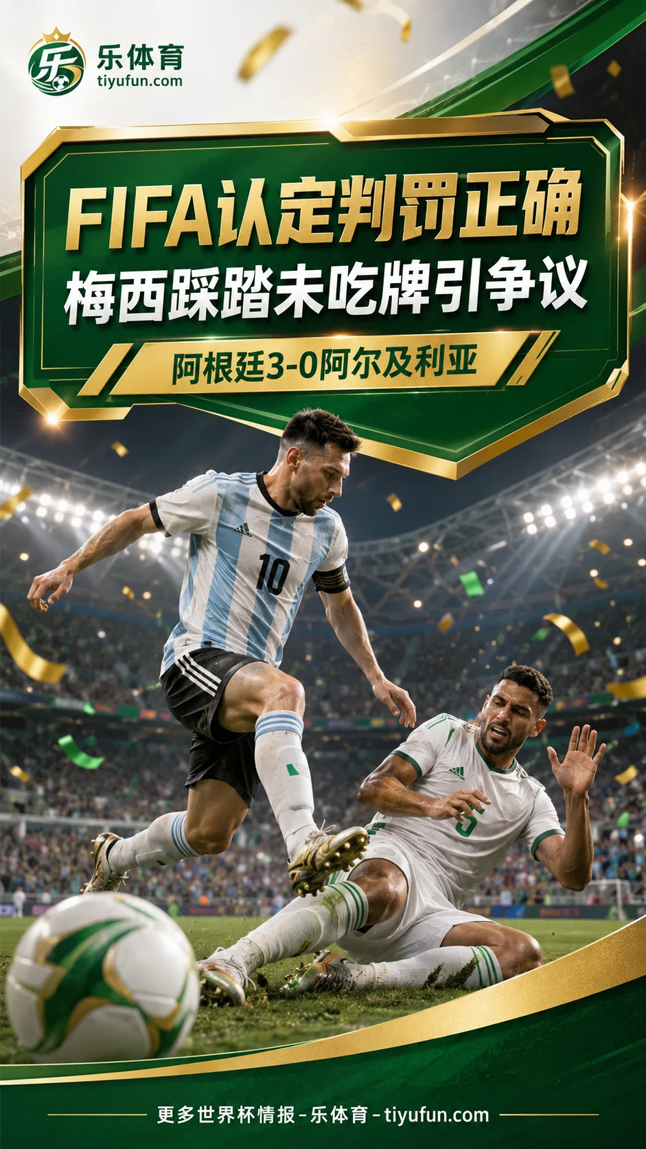 2026世界杯：波媒称FIFA认可梅西踩踏争议判罚，阿根廷3-0后再引热议