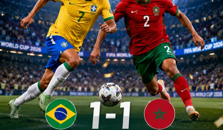 2026世界杯C组：巴西1-1战平摩洛哥，世界杯首战连续21场不败
