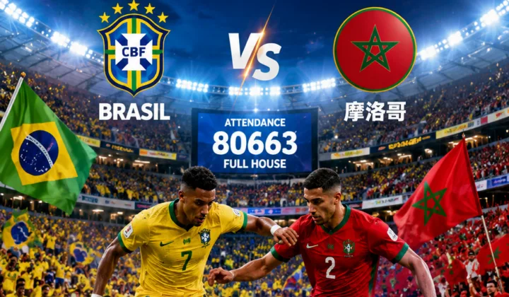 2026世界杯C组：巴西队1-1摩洛哥队，80663名球迷见证强强对话