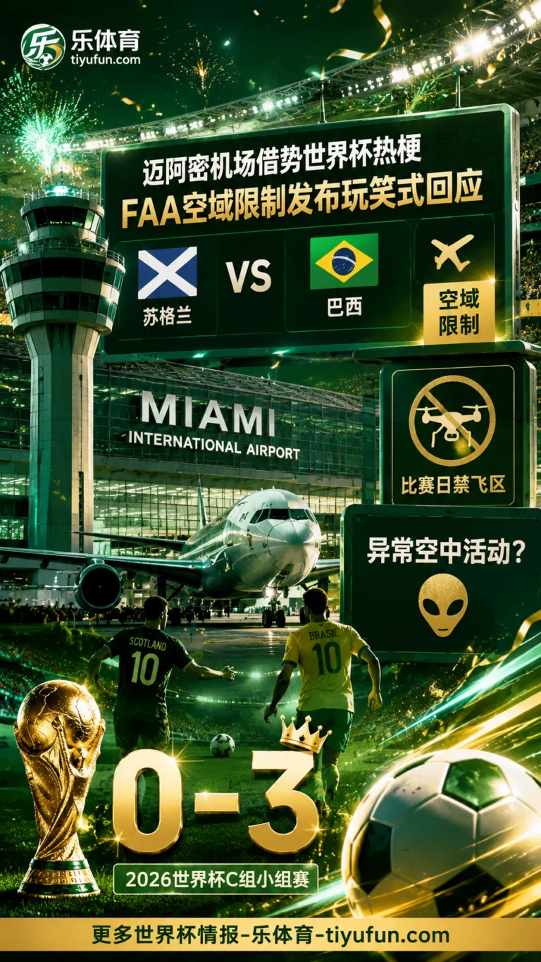 2026世界杯场外观察：迈阿密机场借苏格兰vs巴西空域限制玩梗