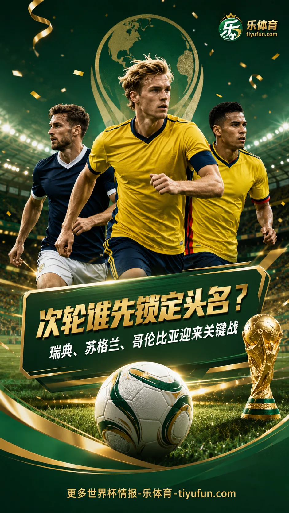 2026世界杯出线形势：瑞典、苏格兰、哥伦比亚次轮有望提前锁定小组头名
