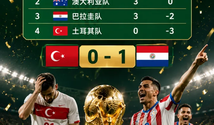 2026世界杯D组积分榜：美国锁定头名，土耳其两连败0进球提前出局