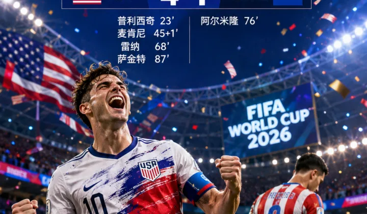 2026世界杯D组：美国队4-1巴拉圭，波切蒂诺首秀告捷下轮冲击出线