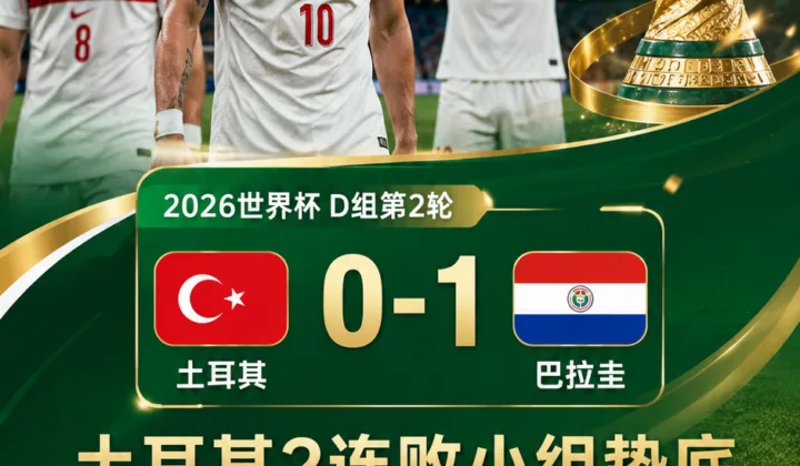 2026世界杯D组：土耳其0-1巴拉圭，2连败确定垫底出局