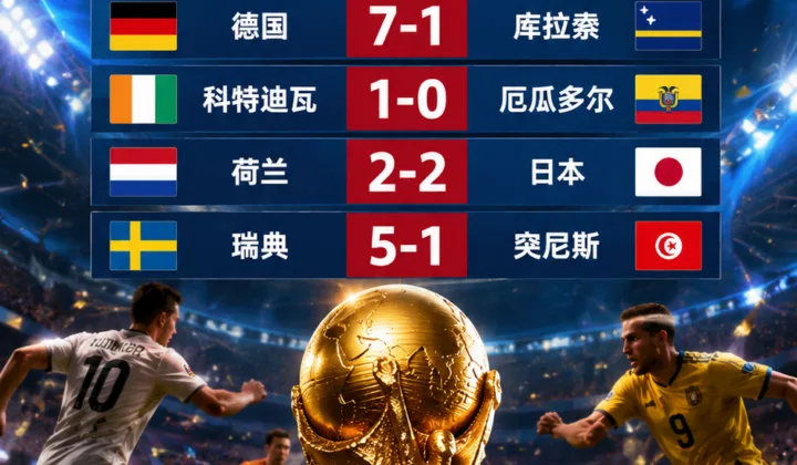 2026世界杯,世界杯战报,世界杯小组赛,世界杯赛程,世界杯赛果,德国7-1库拉索,瑞典5-1突尼斯,荷兰2-2日本,科特迪瓦1-0厄瓜多尔,世界杯进球潮,E组积分榜,F组积分榜