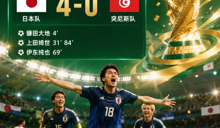 2026世界杯第1000场：日本队4比0突尼斯，梅西画面疑似引发嘘声