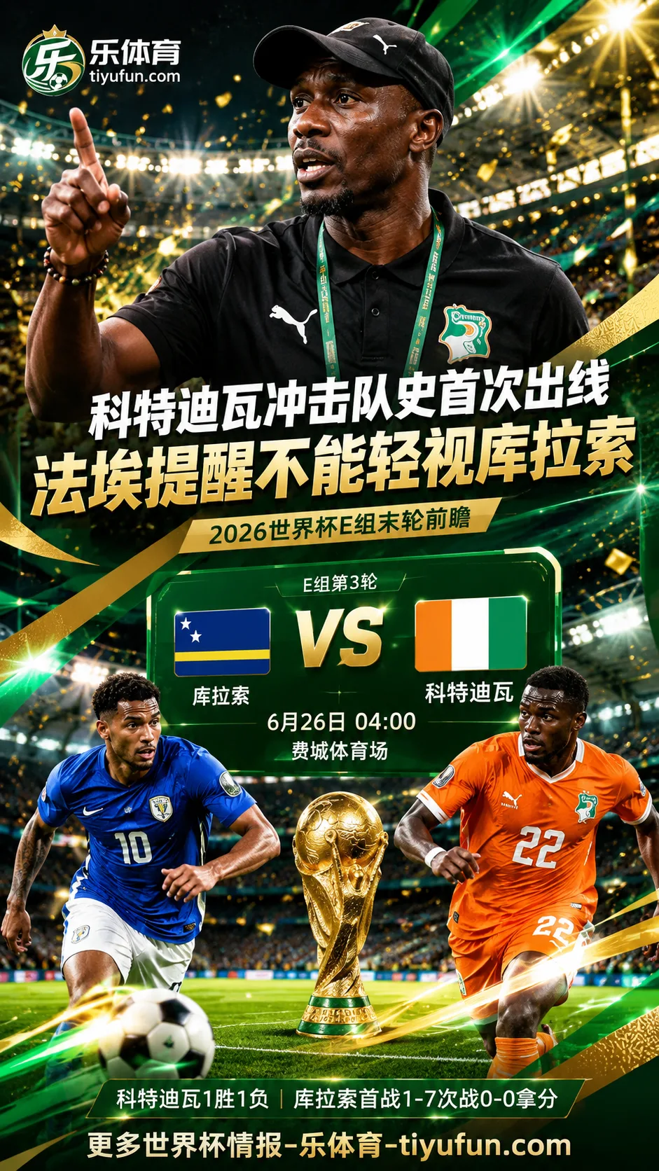 2026世界杯E组前瞻：科特迪瓦冲击队史首次出线，法埃提醒不能轻视库拉索