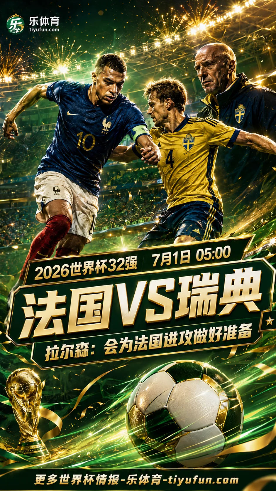 2026世界杯法国队对阵瑞典队，瑞典助教拉尔森：无需多说，会做好防守准备