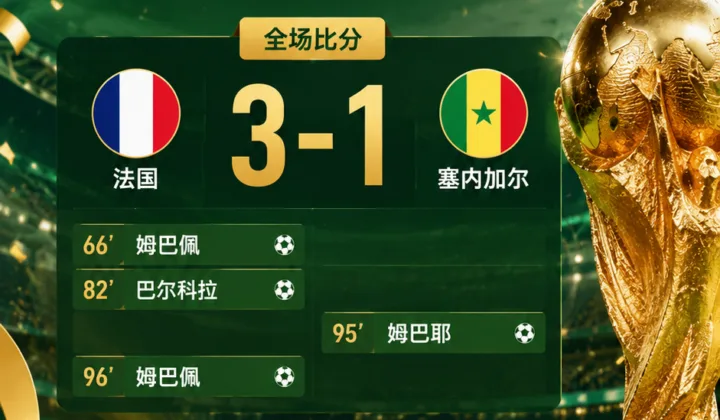 2026世界杯法国队3-1塞内加尔：巴尔科拉替补131秒破门