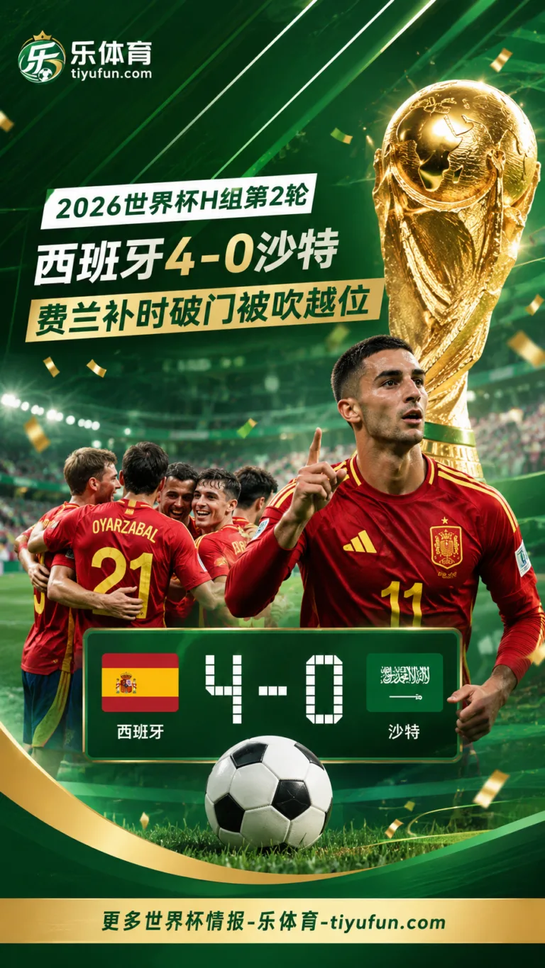 2026世界杯：费兰补时破门被吹，西班牙队4-0大胜沙特