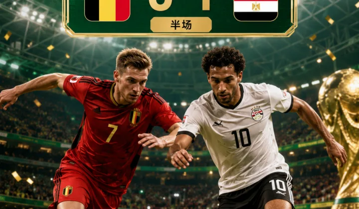 2026世界杯G组半场：埃及1-0比利时，8射0正暴露红魔效率难题