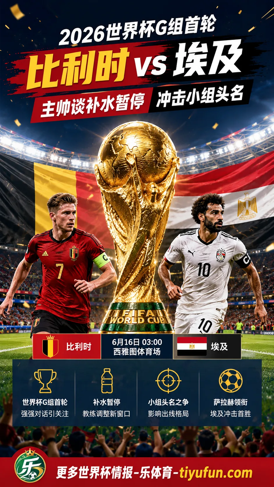 2026世界杯G组前瞻：比利时主帅谈补水暂停，首战埃及冲击小组头名
