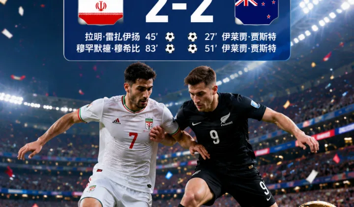 2026世界杯G组：伊朗2-2新西兰，亚足联球队2胜4平保持不败