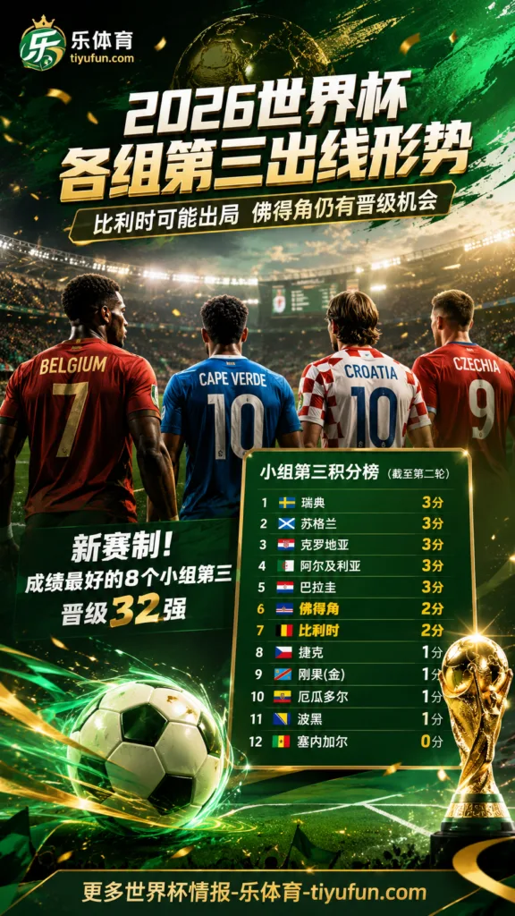 2026世界杯各组第三出线形势：比利时可能出局，佛得角仍有晋级机会