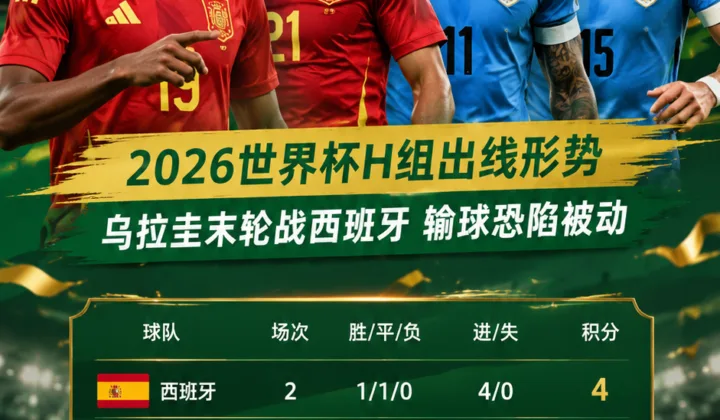 2026世界杯H组出线形势：乌拉圭末轮战西班牙，输球恐陷被动