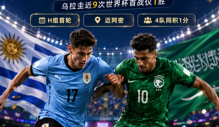 2026世界杯H组：乌拉圭1-1沙特，近9次世界杯首战仅1胜