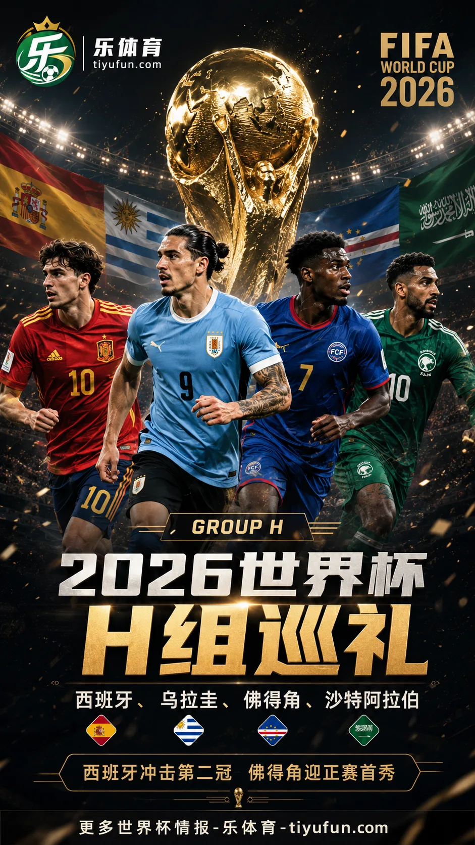 2026世界杯H组巡礼：西班牙领衔乌拉圭同组，佛得角迎正赛首秀