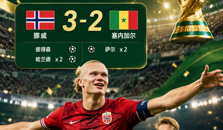 2026世界杯：哈兰德2场4球刷新纪录，挪威3-2塞内加尔晋级32强