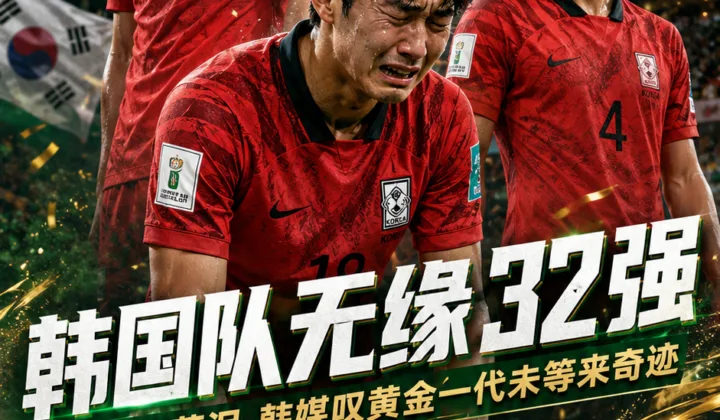2026世界杯韩国队无缘32强：李刚仁跪地流泪，韩媒叹黄金一代未等来奇迹