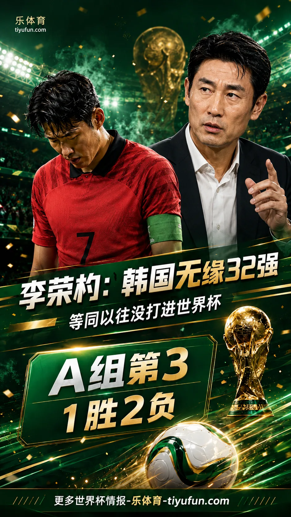 2026世界杯韩国队无缘32强，李荣杓：等同于以往没打进世界杯