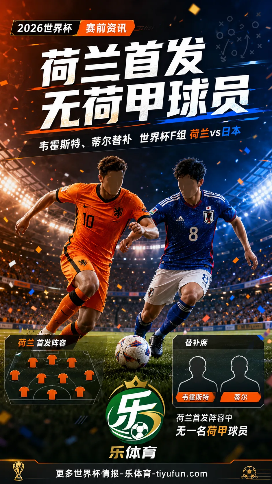 2026世界杯荷兰队首发无荷甲球员，韦霍斯特蒂尔替补待命