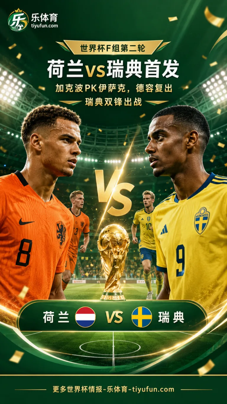 2026世界杯荷兰vs瑞典首发：加克波PK伊萨克，德容复出瑞典双锋出战