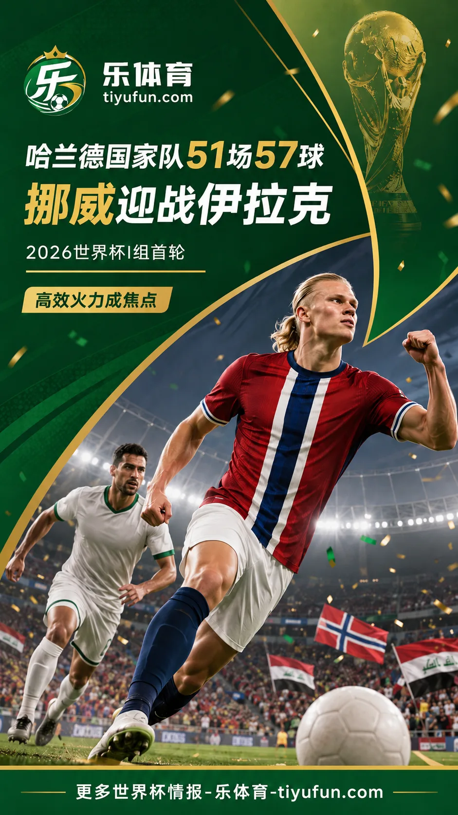2026世界杯I组：哈兰德51场57球领衔挪威迎战伊拉克