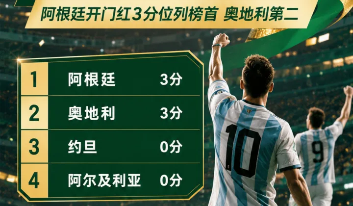 2026世界杯J组积分榜：阿根廷净胜球领跑，奥地利同积3分第二