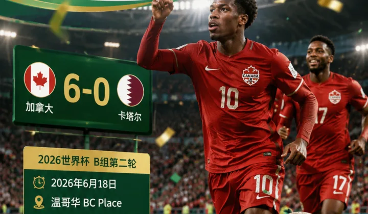 2026世界杯加拿大队6-0卡塔尔，乔纳森·戴维成继梅西后第二位戴帽球员