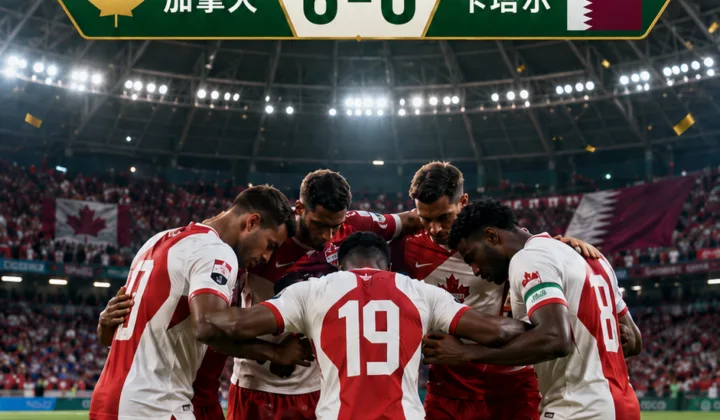 2026世界杯：加拿大6-0卡塔尔后众将围圈为科内祈福，重伤阴影冲淡队史首胜